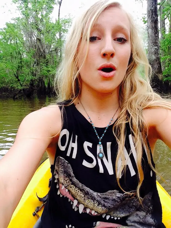 Emma in a kayak