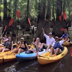 Group picture of kayakers